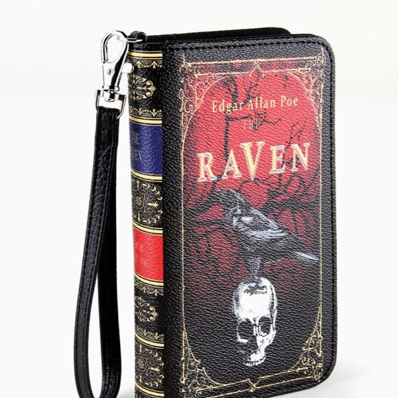 The Raven Wallet/Wristlet in Vinyl - Edgar Allen Poe- Vintage -Goth -Alternative - Picture 2 of 2